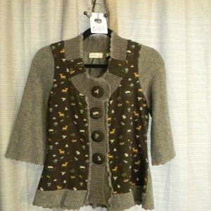 Adorable woodland creature print cardigan
